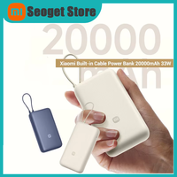 Xiaomi Power Bank 20000mAh 33W Built In Cable PB2030MI Type-C Two way Fast Charging Mi Portable Powerbank For iPhone 16 15 14