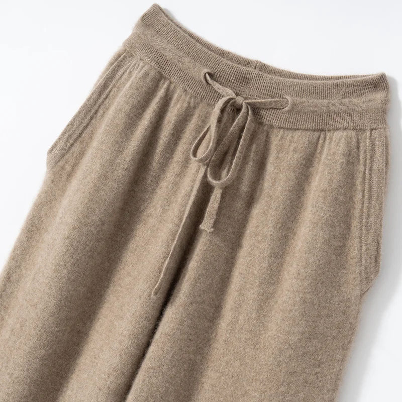 Высокое качество, 100% кашемировые брюки, мужские брюки с высокой талией, осень-зима, новые повседневные вязаные леггинсы, теплые модные свободные мужские брюки