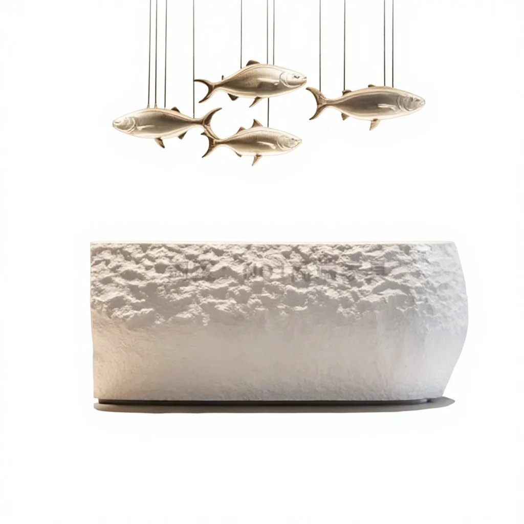 

Стойка ресепшн Shinestone Solid Curved: Современный коммерческий барный стол с регулируемой высотой для офисных зданий и торговых центров