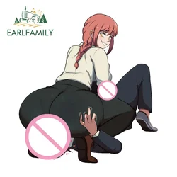 EARLFAMILY 13cm x 12.1cm for Makima Hentai Booty Ass Car Sticker Waifu Sexy Anime Decal NSFW Car Accessories Bumper Graphics