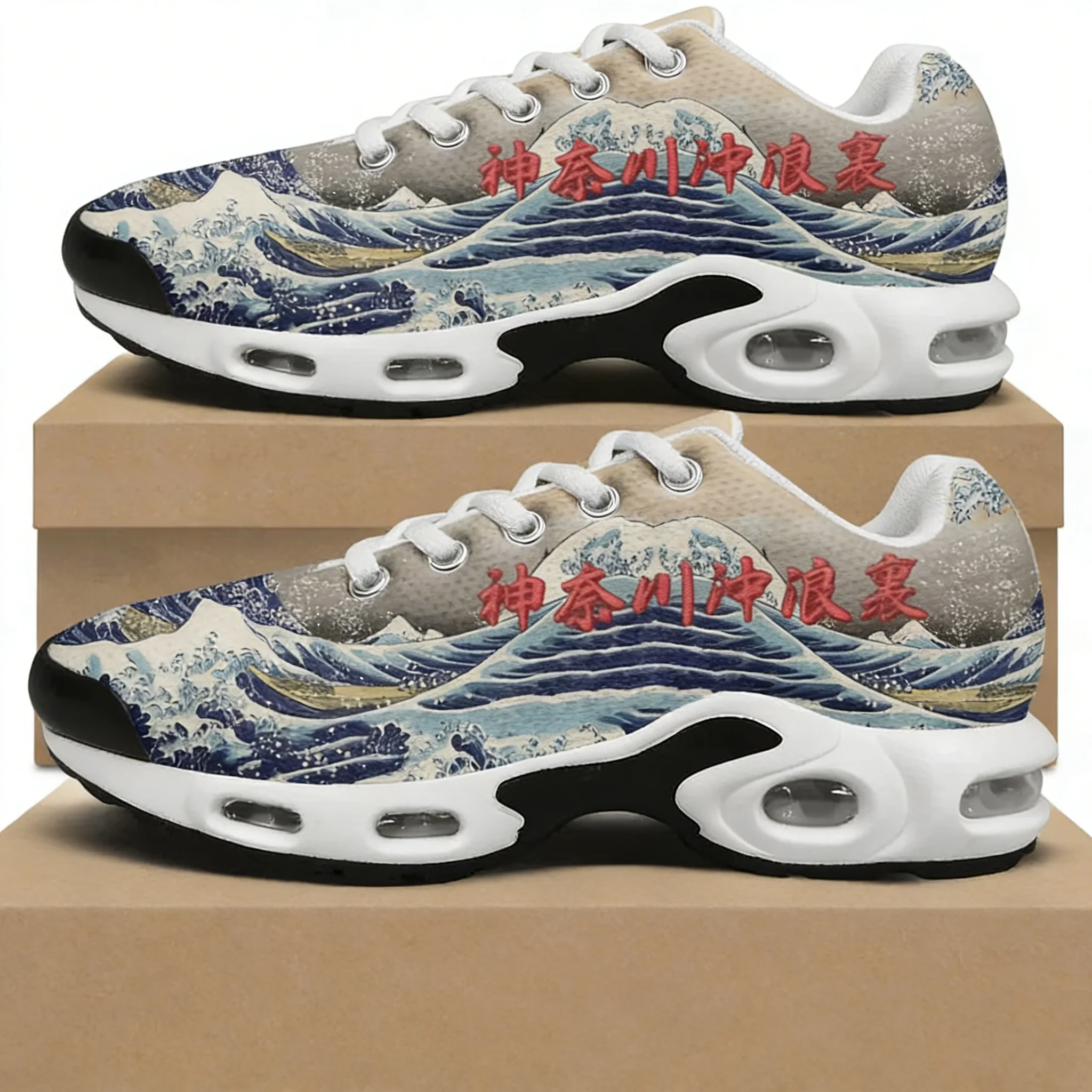 

The Great Wave off Kanagawa Air Cushion Sneakers Mens Womens Sports shoes Lightweight Hiking Climbing Casual Shoes Custom Shoes
