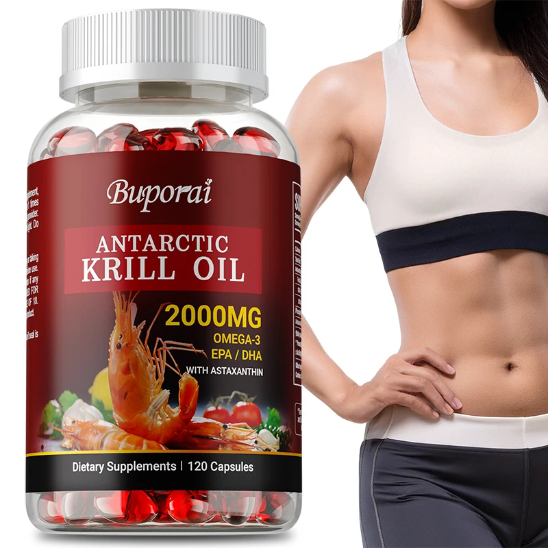 

Antarctic Krill Oil 2000MG - EPA, DHA Absorption Supports Heart, Brain, Joint and Bone Health