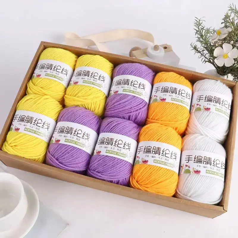 460g/set 4 Ply Acrylic Yarn for Knitting Sweater Scarf Doll Hat Accessories Handicraft Soft Comfortable Warm Medium Thick Thread