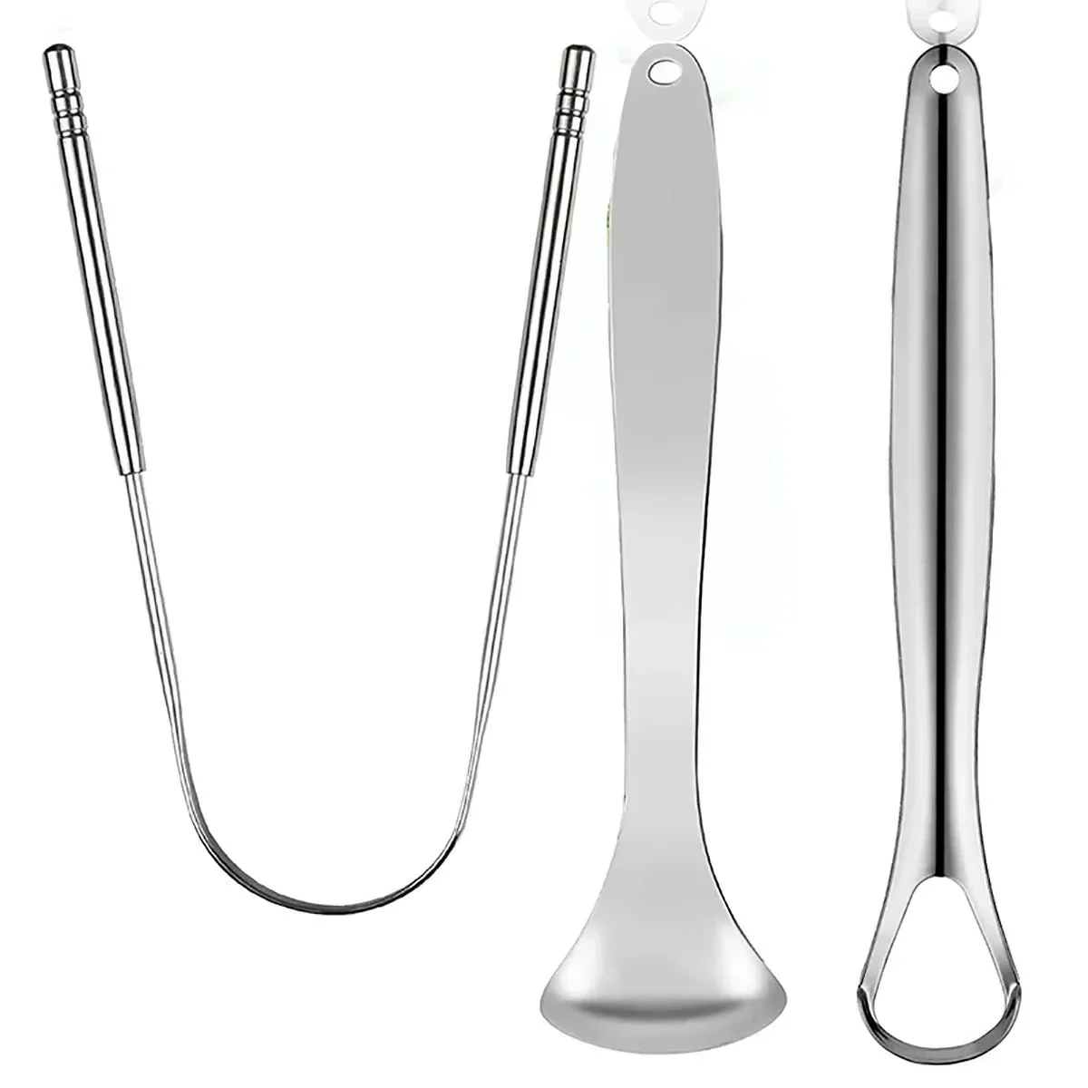 

Premium 1pcs/3pcs Metal Tongue Scraper Cleaner for Adults & Kids, Portable Stainless Steel Tongue Scrapers Brushes for Removing