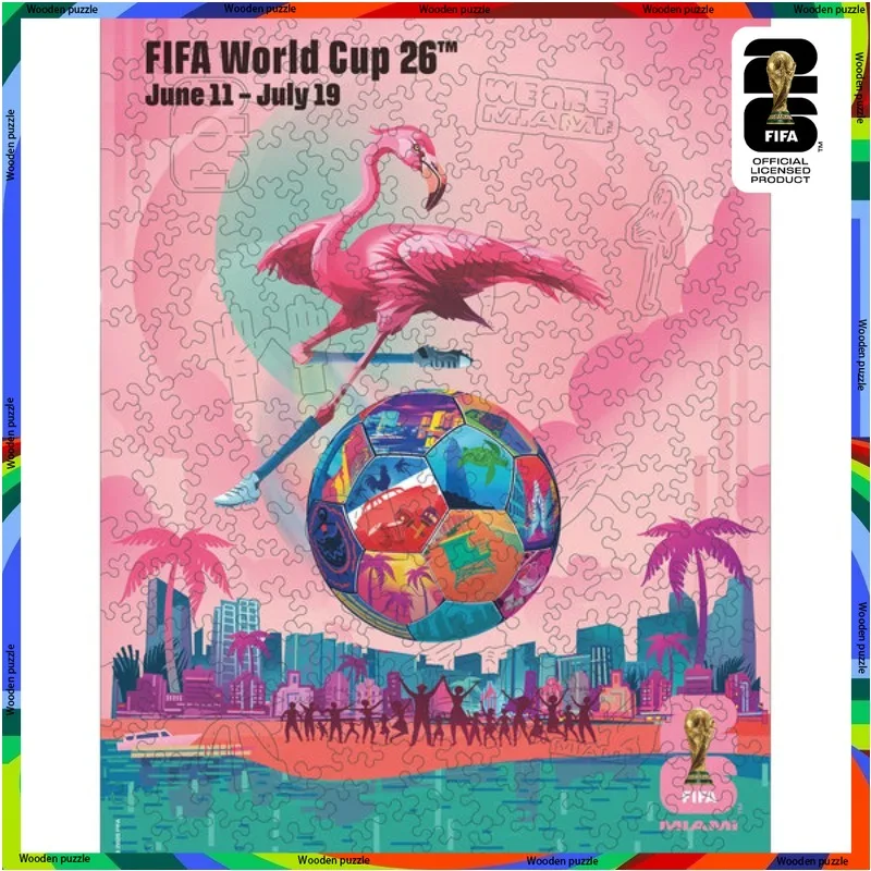 FIFA world cup wooden Puzzle for Adults FIFA match venue miami Exercise brain toy Creative Home Ornament Ideal Gift for Family