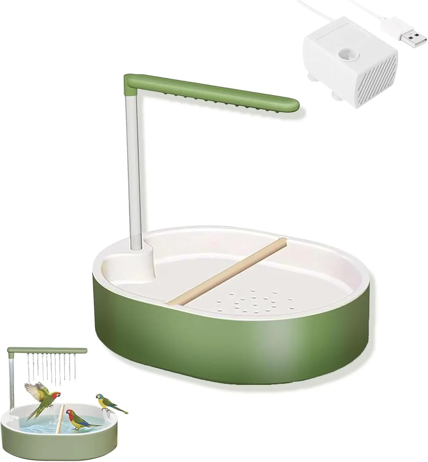 

Parrot Shower, Automatic Parakeet Bird Bath with Pump, Large Bird Shower Fountain, Bird Bath for Parakeets for Pet Birds, Conure