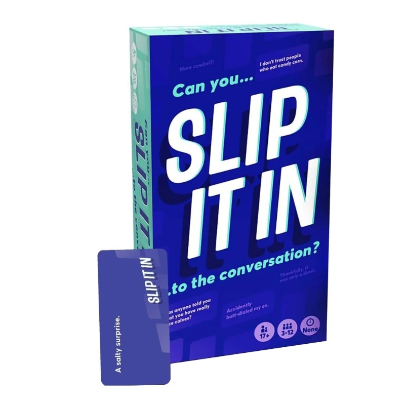 Divertido juego cartas Slip It In, para reuniones sociales chicas, desafíos grupales