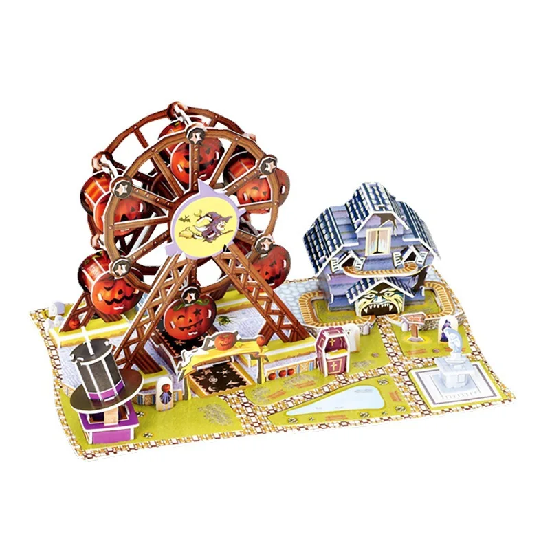 3d drei dimensionale papier puzzle festival riesenrad kinder montiert diy puzzle spielzeug P211