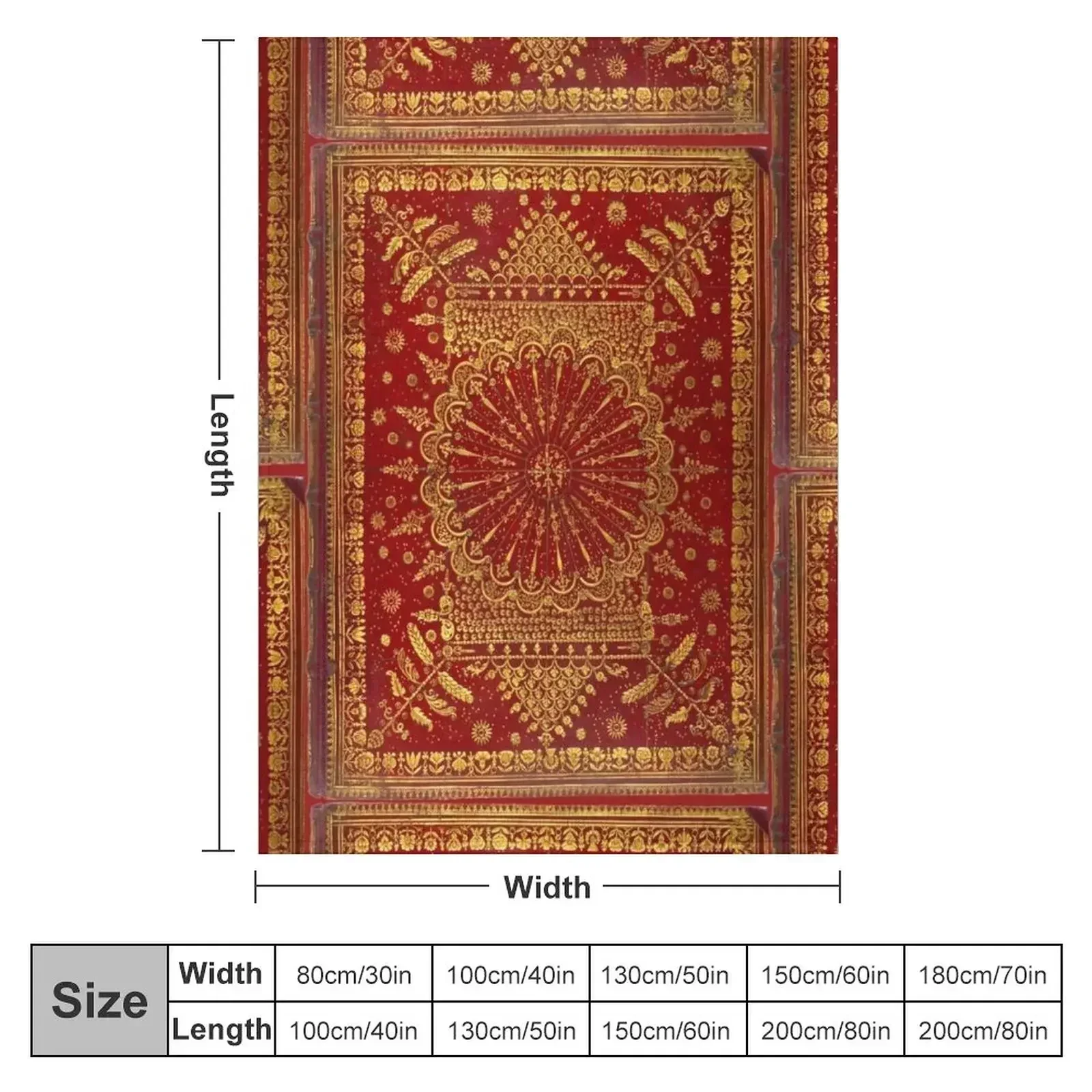 18th Century Scottish Book Cover in Gold and Red Leather Throw Blanket Camping Furry Decorative Sofa Moving Flannels Blankets