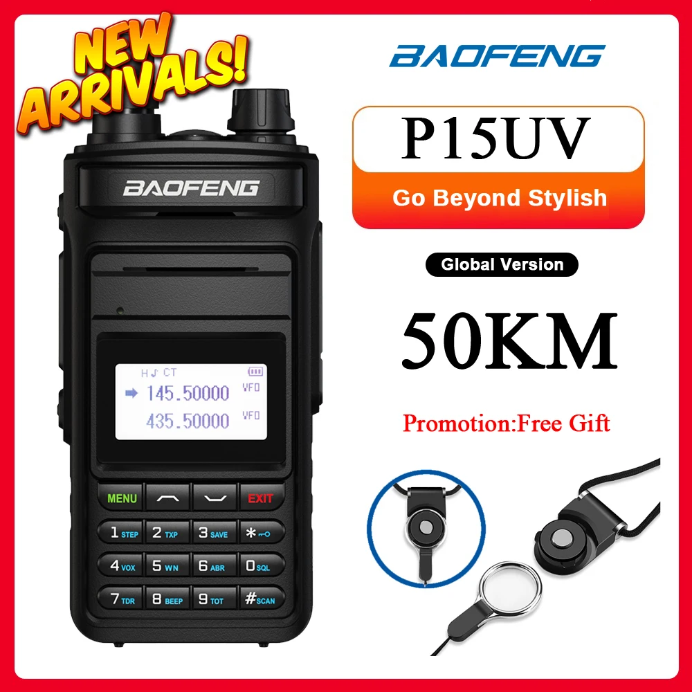 

Walkie Talkie Baofeng P15UV High Power Long Range Dual Band FM 999 Channels Handheld HF Transceiver Two Way Ham Radios