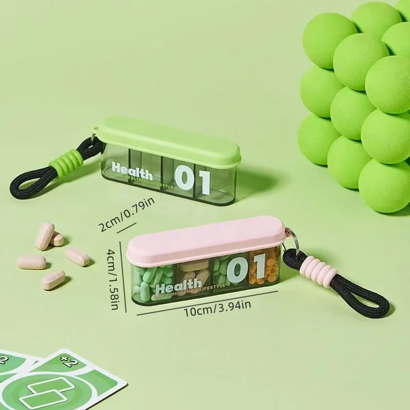 1pc new type of compartmentalized portable medicine box for traveling. A mini medicine box that is sealed and dust-proof, used f