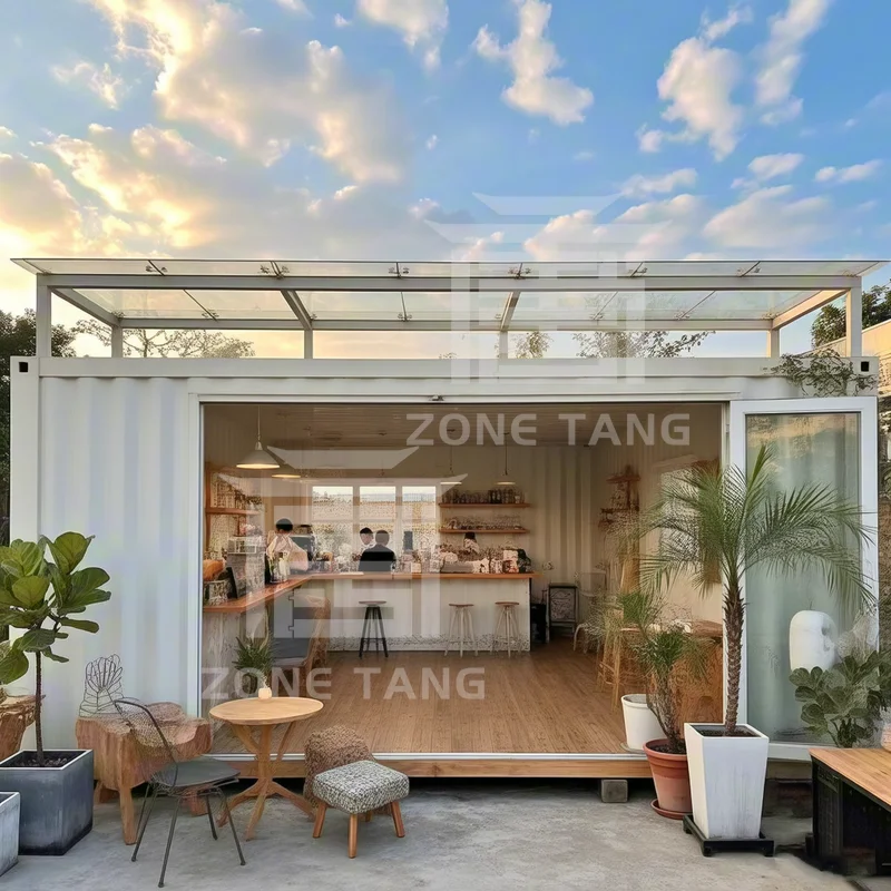 Business Beach Lounge Galvanized Steel Frame Moisture Proof Steel Structure Cargo Container Homes For Sale Durable Temporary