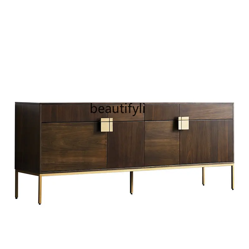 

Retro Solid Wood Sideboard Light Luxury Locker Decorative Cabinet Foyer Doorway Tea Cabinet