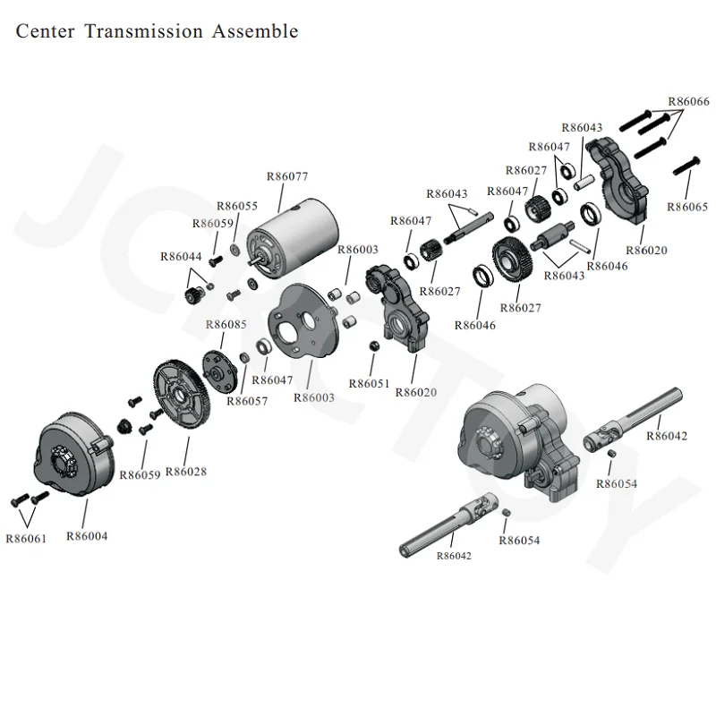 RC Center Transmission Assemble Metal Part Gearbox/Transmission Gear/Motor Cover/Drive Dogbone For 1/10TH RGT 86100 Upgrade Part