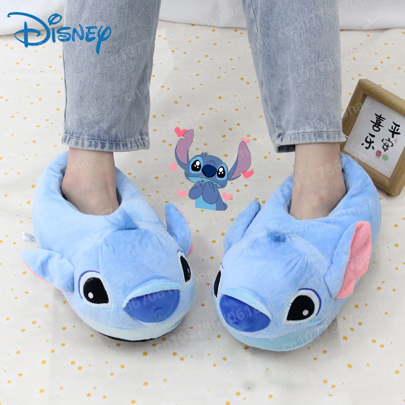 

Hot Anime Lilo & Stitch Peripheral Full Pack of Plush Cotton Shoes Winter Indoor Lovers Slippers Lovely Disney Stitch Furry Warm