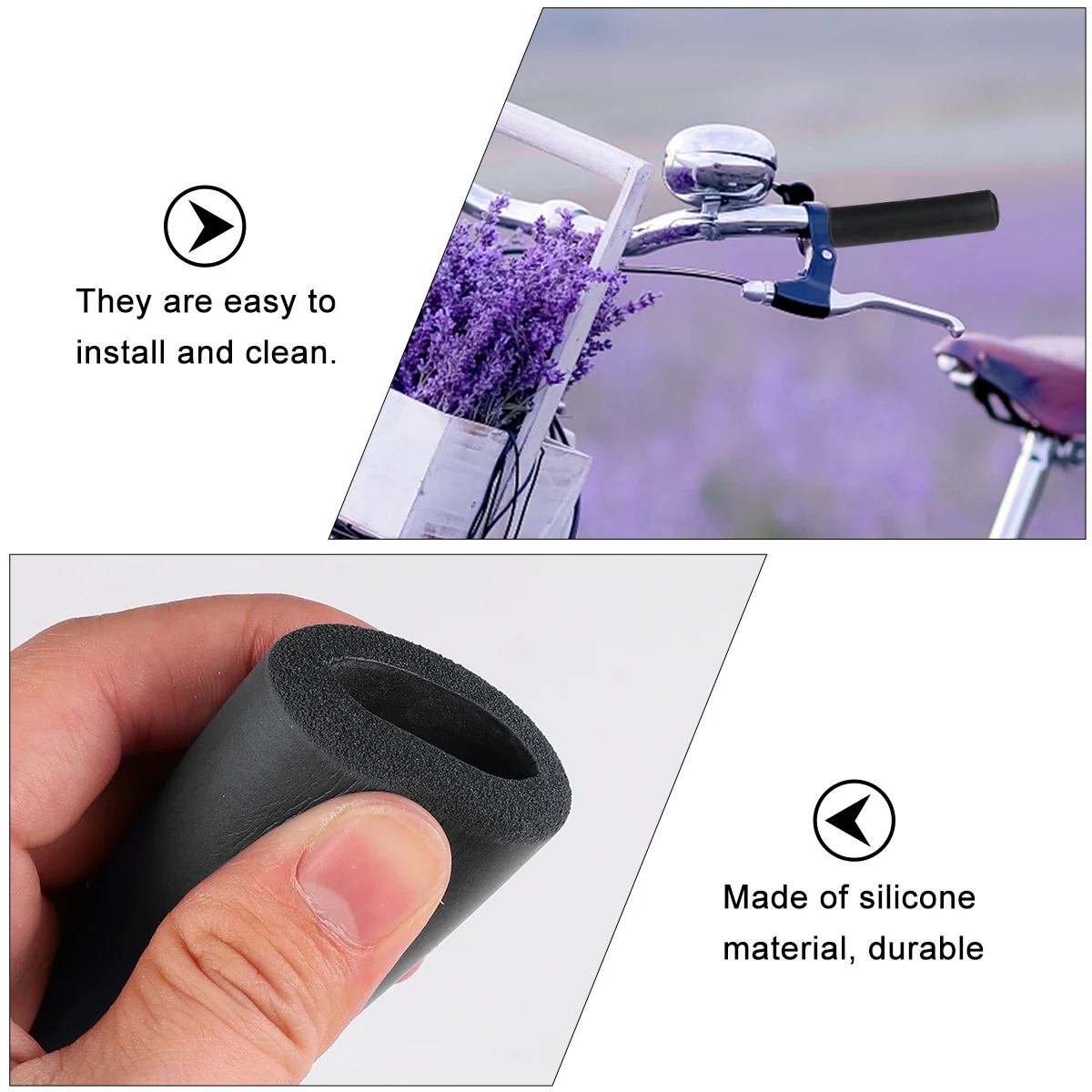 1Set Bike Handlebar Grips Shock Absorbing Anti Slip Durable Safe Easy to Women Gifts Bike Handlebar Covers