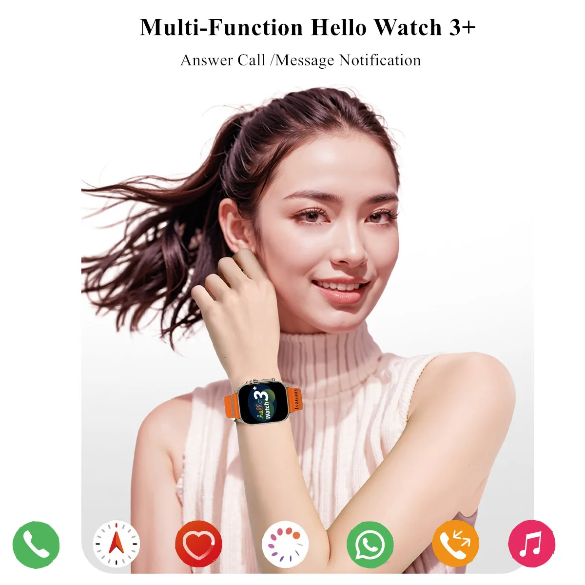 Reloj inteligente Original Hello 3 Plus Ultra 2025, brújula de 49mm, asistente de voz, llamada Bluetooth, pantalla Amoled de 2,04 pulgadas