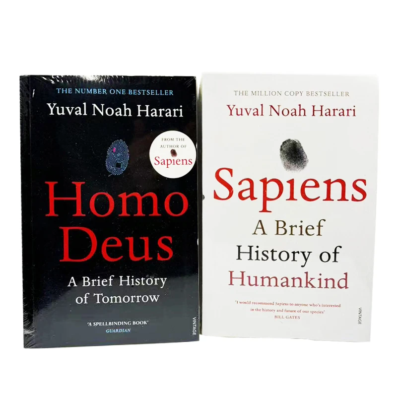 

2 Books Homo Deus / Sapiens A Brief History of Humankid in English Paperback Book