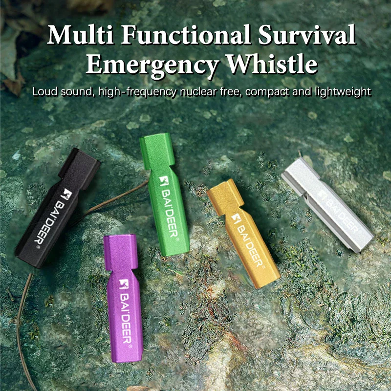 

Aluminum Alloy High Decibel Whistle Keychain Double Pipe With Rope Camping Hiking Whistle 5 Colors Outdoors Portable Tools