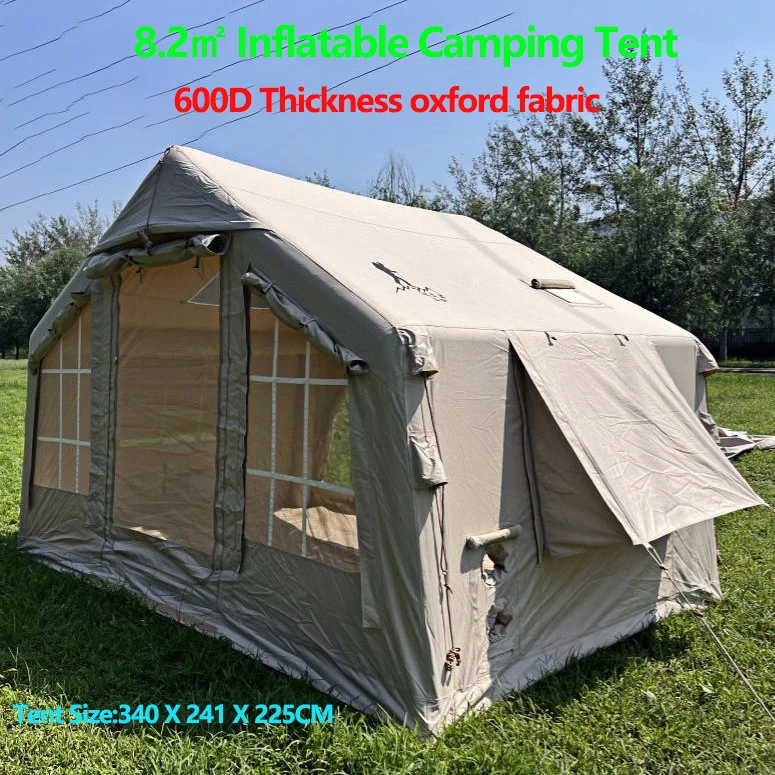 New 8.2㎡ Foot Camping Inflatable Tent Outdoor Rainproof Thickness 600D Oxford Cloth Outdoor Camping Home Travel Overnight Tent