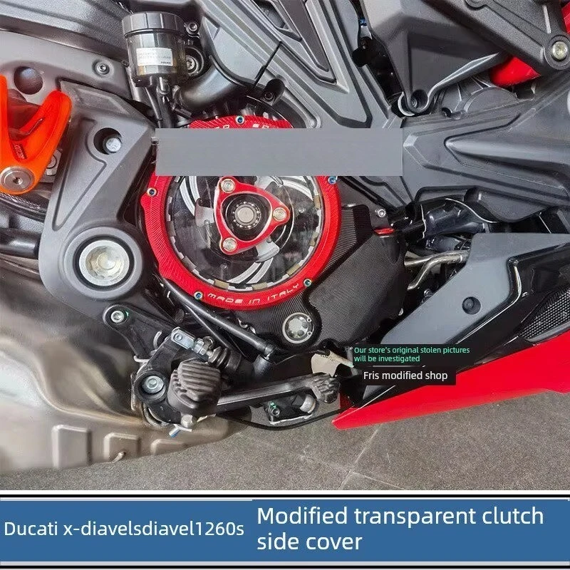 New  For Ducati X-Diavel S 1260S Big Devil Modified Transparent Clutch Side CoverMotorcycle partsFits All Vehicles