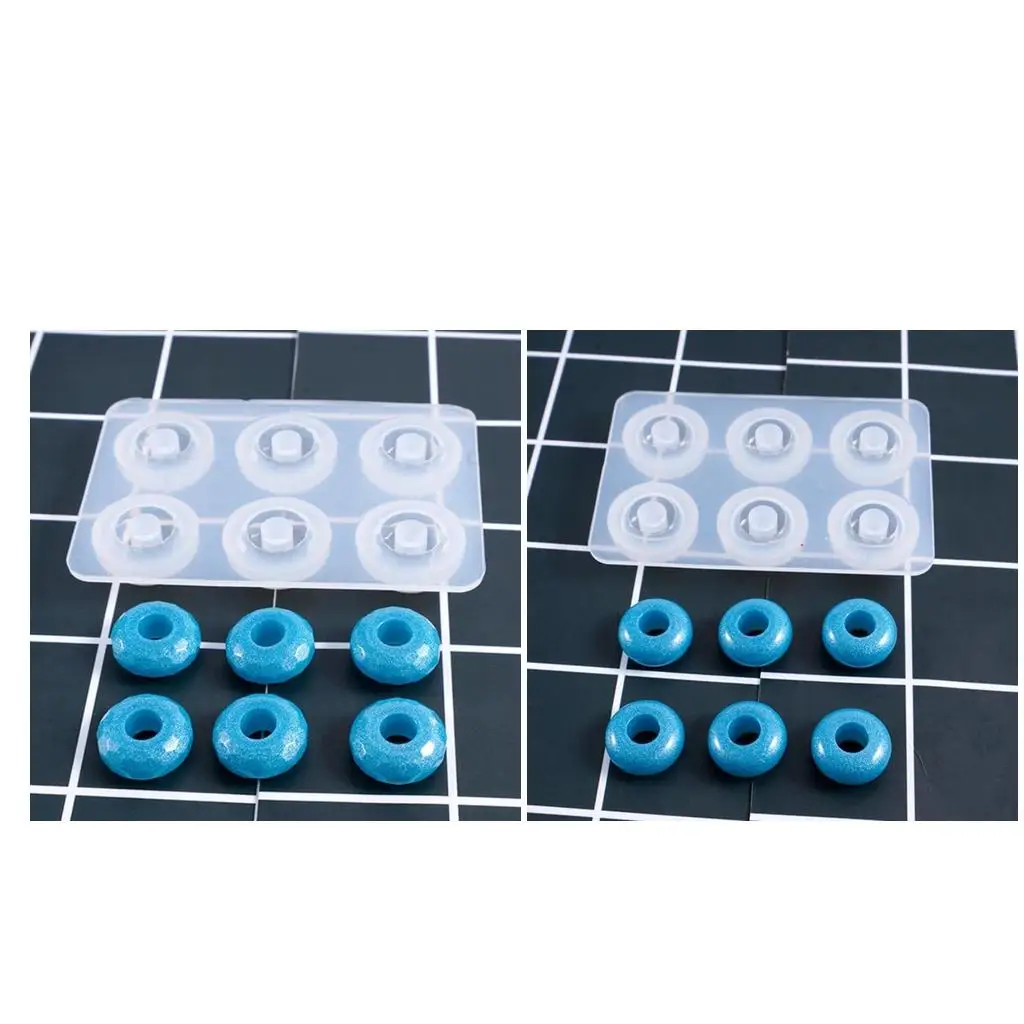 6 قطعة DIY بها بنفسك ثقب كبير الراتنج للأحجار الكريمة كابوشون مجوهرات صب الراتنج كرات مكعب الخرز صنع #1