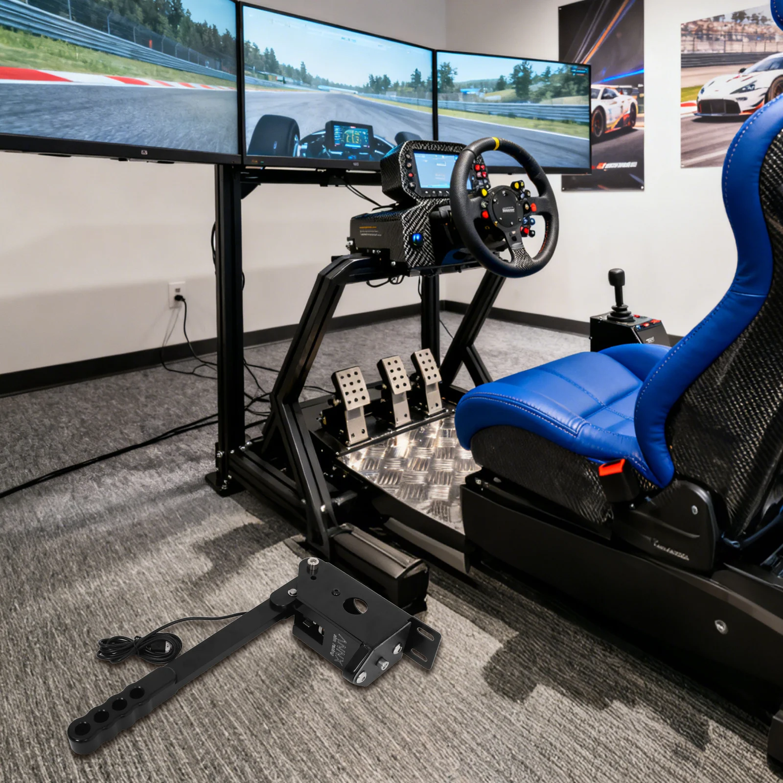 

Competitive Handbrake Sim Racing Drift E-Brake Hydraulic Usb Long Arm Brake Lever Adjustable For Racing Simulator Games