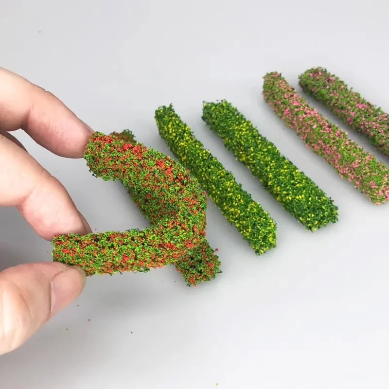 5Pcs strisce di arbusto verde sabbia tavolo simulazione modello in miniatura materiali fai da te recinzione in erba per esterno Indoor Building Diorama