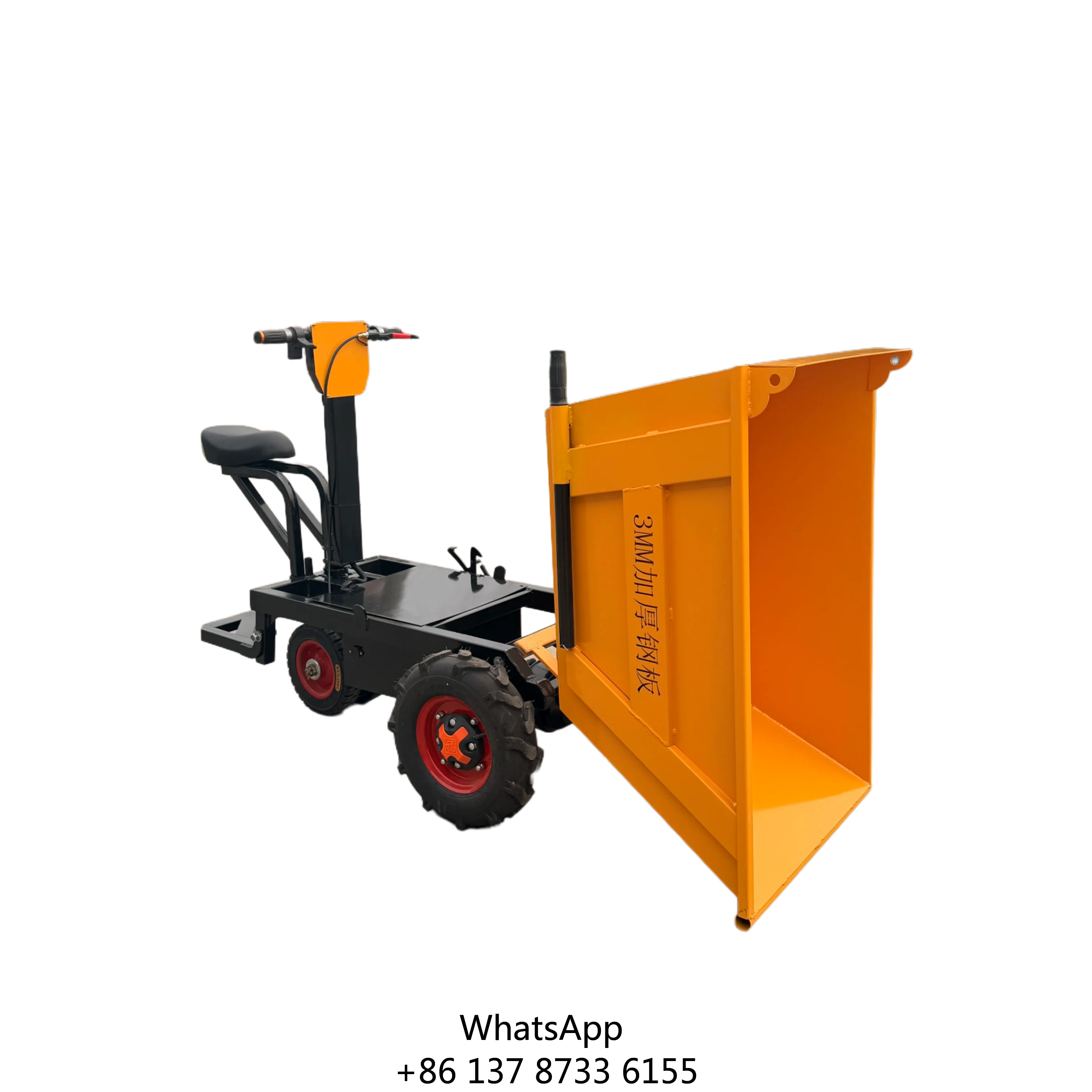 

. Compact Electric Site Dumper Ride-on Tricycle For Narrow Space Material Handling
