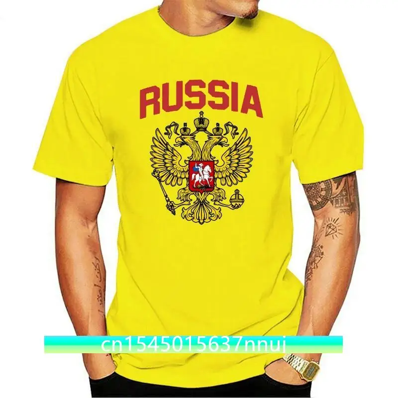 New Men Cotton Russian Empire Coat Of Arms Of Russia T Shirt Short Sleeve Round Neck Eagle Print Tshirt Gift Tee Merchandise