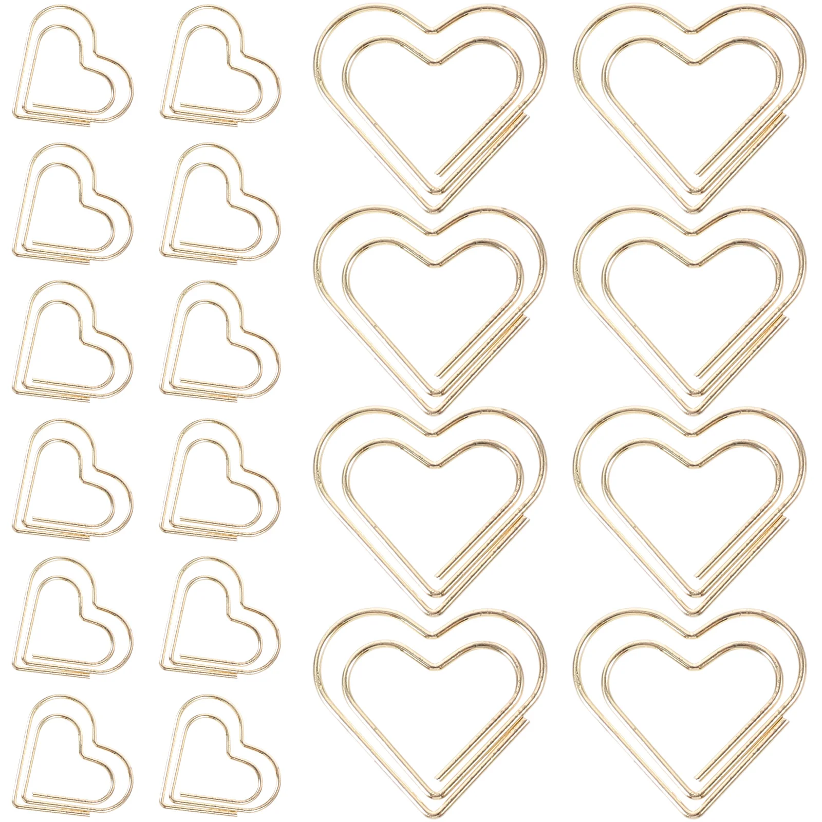 50 Pcs Heart-shaped Paper Clip Crafts Scrapbook Tiny Clips Decorative Paperclips Metal for File