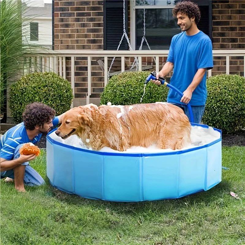 

Dog Bathtub Blue Pet Bath Tub for Indoor and Outdoor Use,Suitable for All Dog Breeds,Easy To Clean,Sturdy Edges