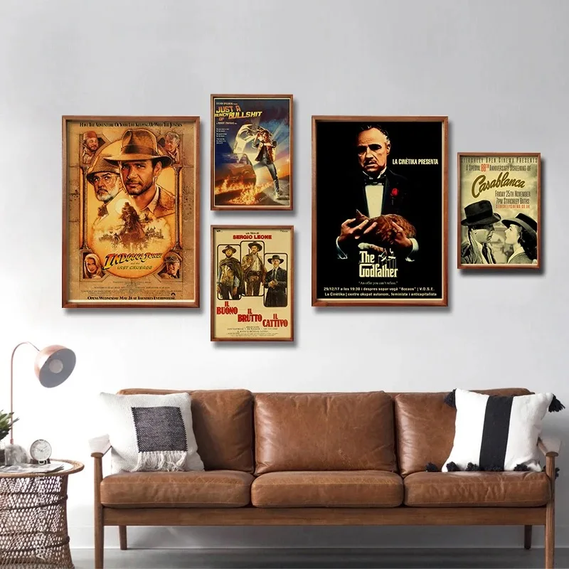 Old movie poster retro classic movie canvas painting printing poster retro wall art painting bar club home theater decoration