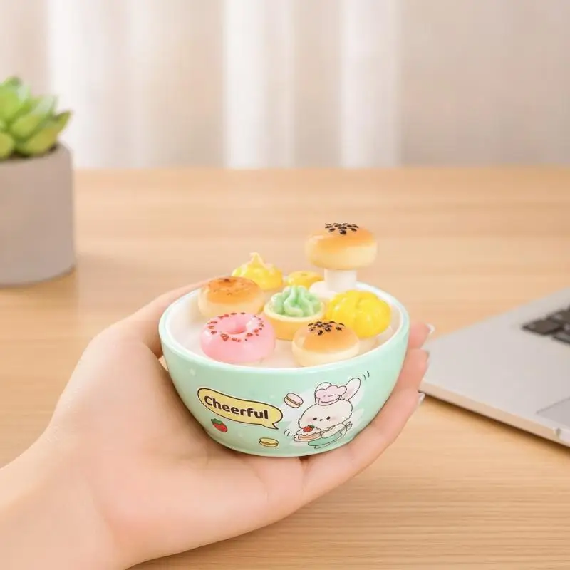 Whack A Mole Simulation Bread Squeeze Keychain Mini Fidget Stress Relief Toy Cute Backpack Pendant for Teens