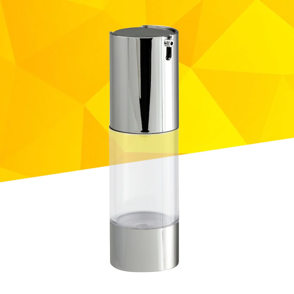 ขวดปั๊มสุญญากาศสีเงินใส ขนาด 30 มล. สำหรับใส่โลชั่น อิมัลชั่น  ภาชนะพลาสติกสำหรับเดินทาง