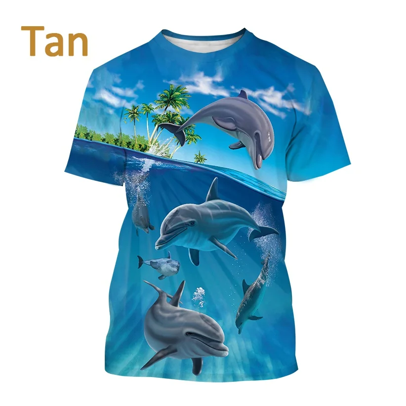 New Dolphin 3D Print T shirt Fashion Rainbow Dolphin Cartoon T shirt Men/Women Hip Hop Harajuku