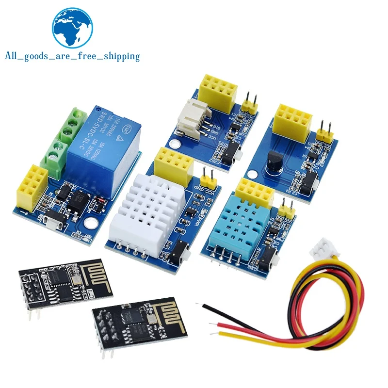 TZT ESP8266 5V WiFi Relay Module DS18B20 DHT11 DHT22 RGB Controller Things Smart Home Remote Control Switch ESP-01S For Arduino