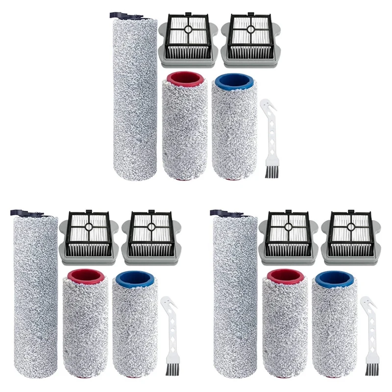 

3 Set Replacement Parts Roller Brush HEPA Filters Compatible For Roborock Dyad U10 Wet And Dry Vacuum Cleaner