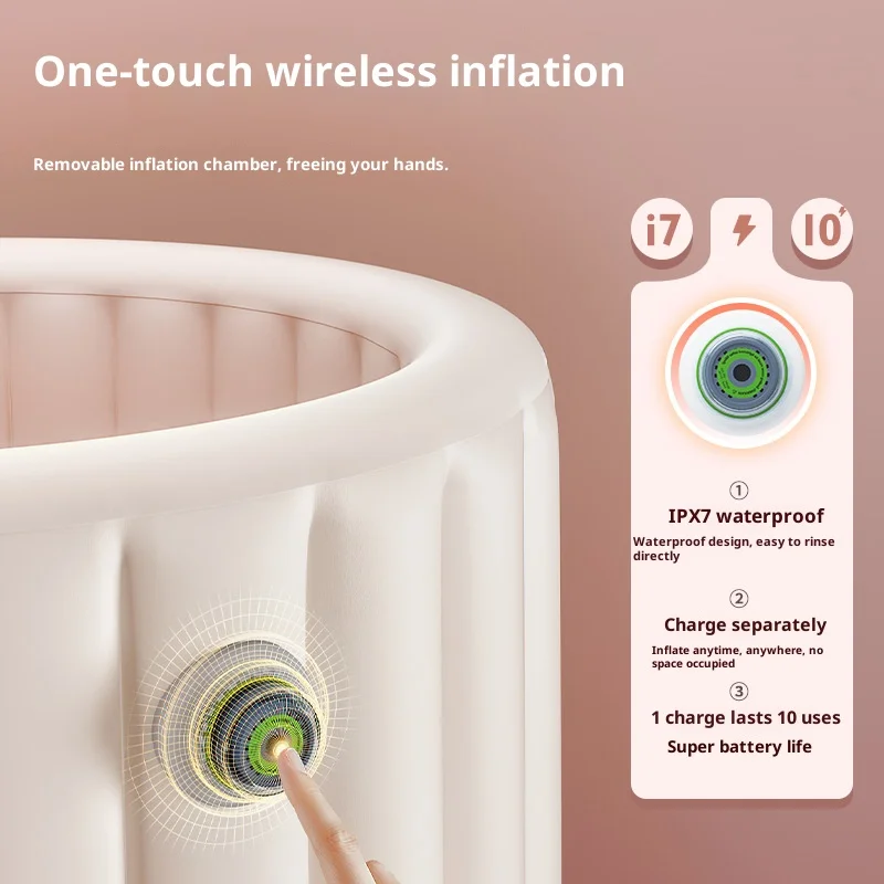 Factory Wholesale Bathtub Foldable Bath Bucket PVC Pearl Cotton Thickened Adult Simple Tub Home Spa Recovery