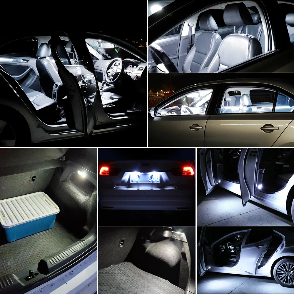 2X Festoon Led C5W 31 36 39 41mm Car Lights Canbus 7020SMD Dome Light 12V 4000K 6000K Warm White Crystal Blue License Plate Lamp