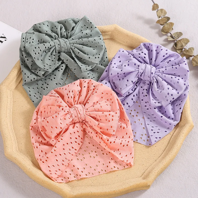 New Baby Fetal Caps Baby Bow Knotted Hats Children\'s Hats Baby Headwear Kids Hats & Caps Soft Kids Headwear