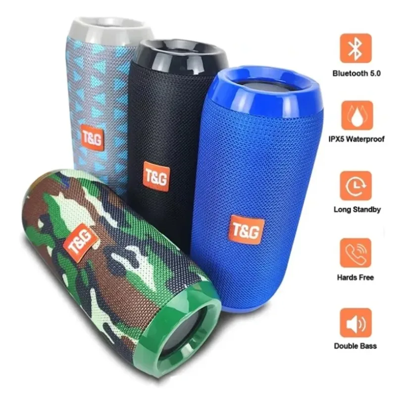 TG117 Waterproof Bluetooth Loudspeaker TWS Wireless Stereo Surround Sound Box Support TF‑Card FM Radio Outdoor Music Playback