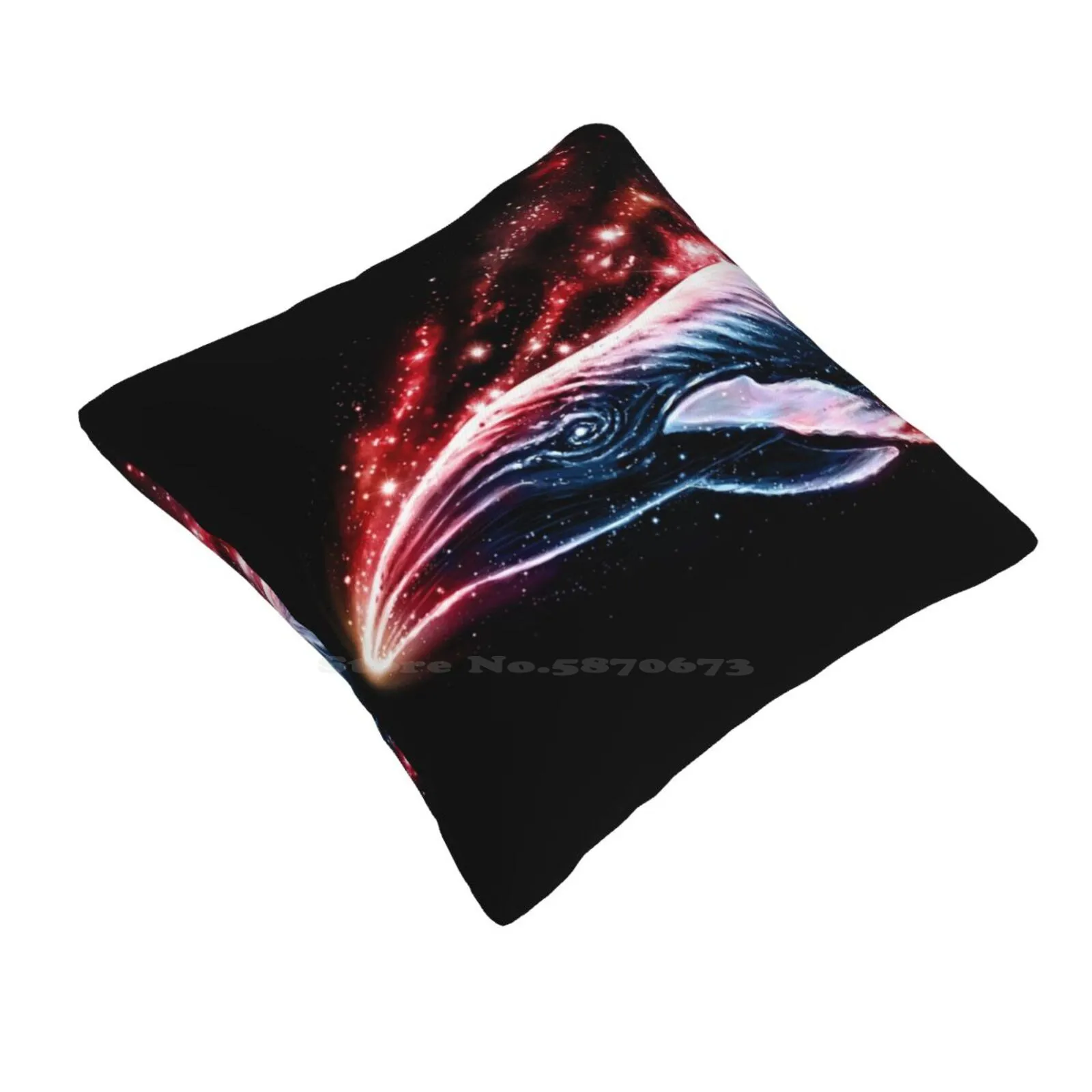 Home Sofa Car Cushion Cover Pillowcase Whale Space Stars Giant Galaxy Cosmic Animals Plunge Nature