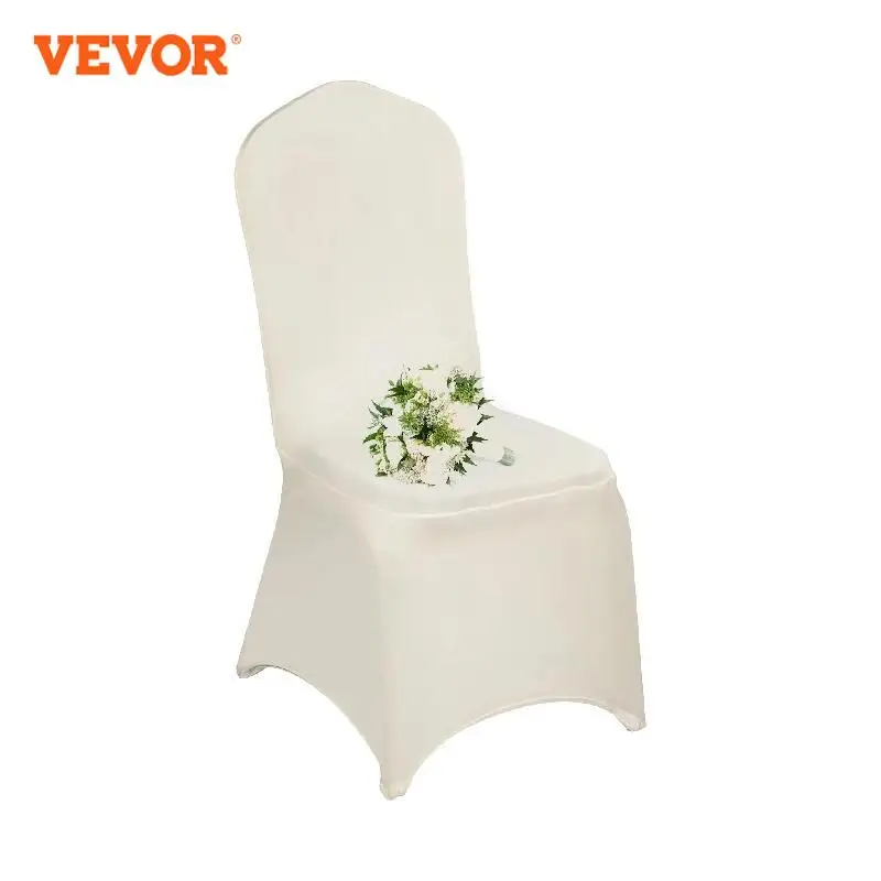 VEVOR 100Pcs Wedding Chair Covers Stretch Polyester Spandex Slipcover Folding Flat Front Chair Covers for Hotel Dining Party