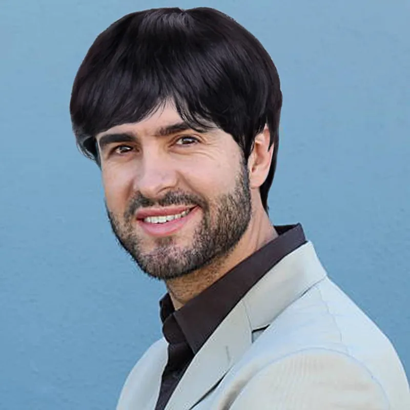 Natural Breathable Hair Extensions Synthetic Fashion Handsome Male Wigs Head Cover Short Straight Wig Hair Hat for Men