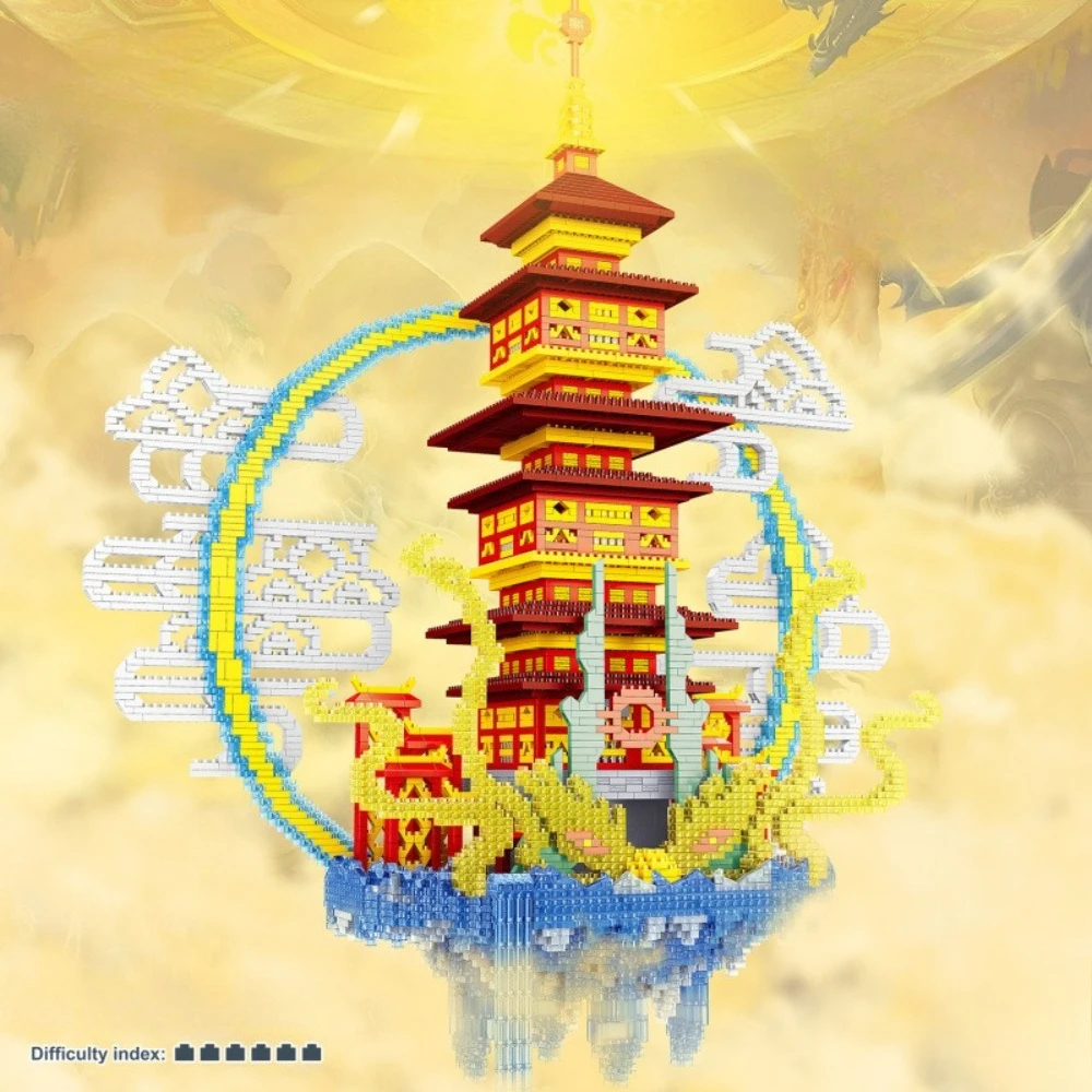 

MOC Ancient Mythology Penglai Fairy Island South Heavenly Gate Building Blocks Set Sky God Castle Toy For Children Birthday Gift