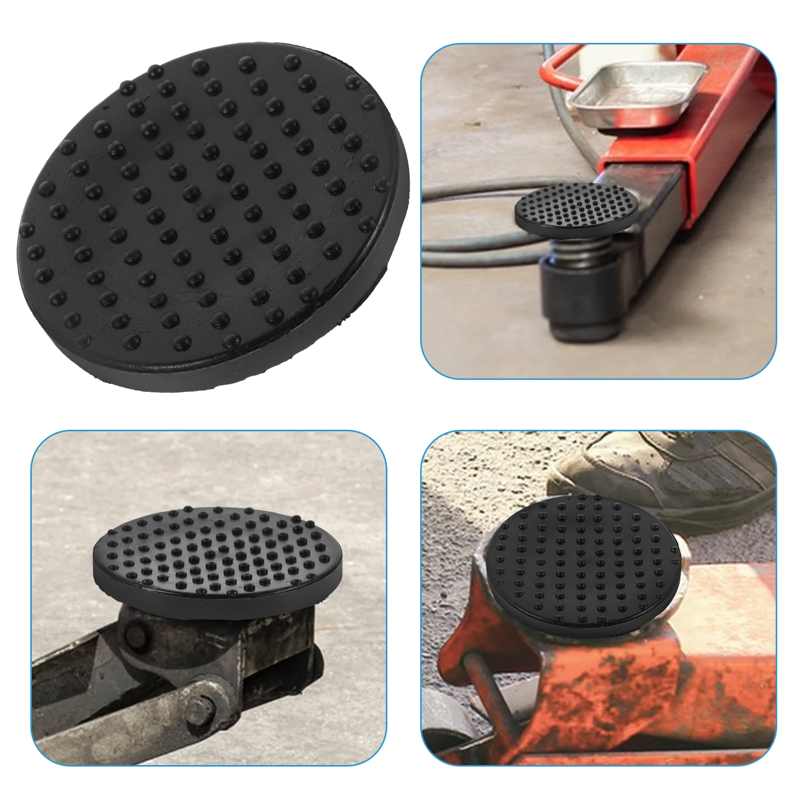 

4pcs Hydraulic Jack Foot Pads Universal Rubber Lift Adapters Stable Floor Jack Thickened Round Car Lift Pads