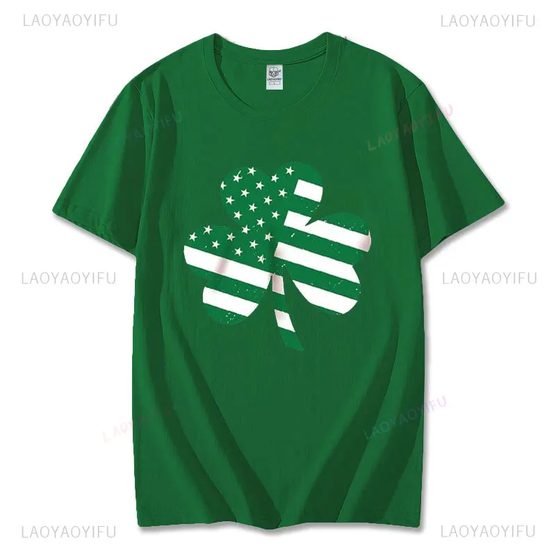 2025 St Patrick's Irish Green Short-sleev Shirt Trendy Casual Tees  High Quality Cotton O-neck Streetwear Tops Unisex T-shirt