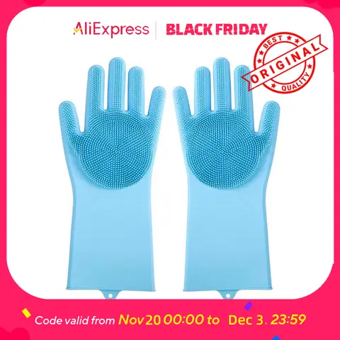 Pet Bathing Glove - Silicone Scrubber Mitt for Dogs & Cats, Massage & Deshedding, Waterproof, Bite-Resistant (Blue/Pink)