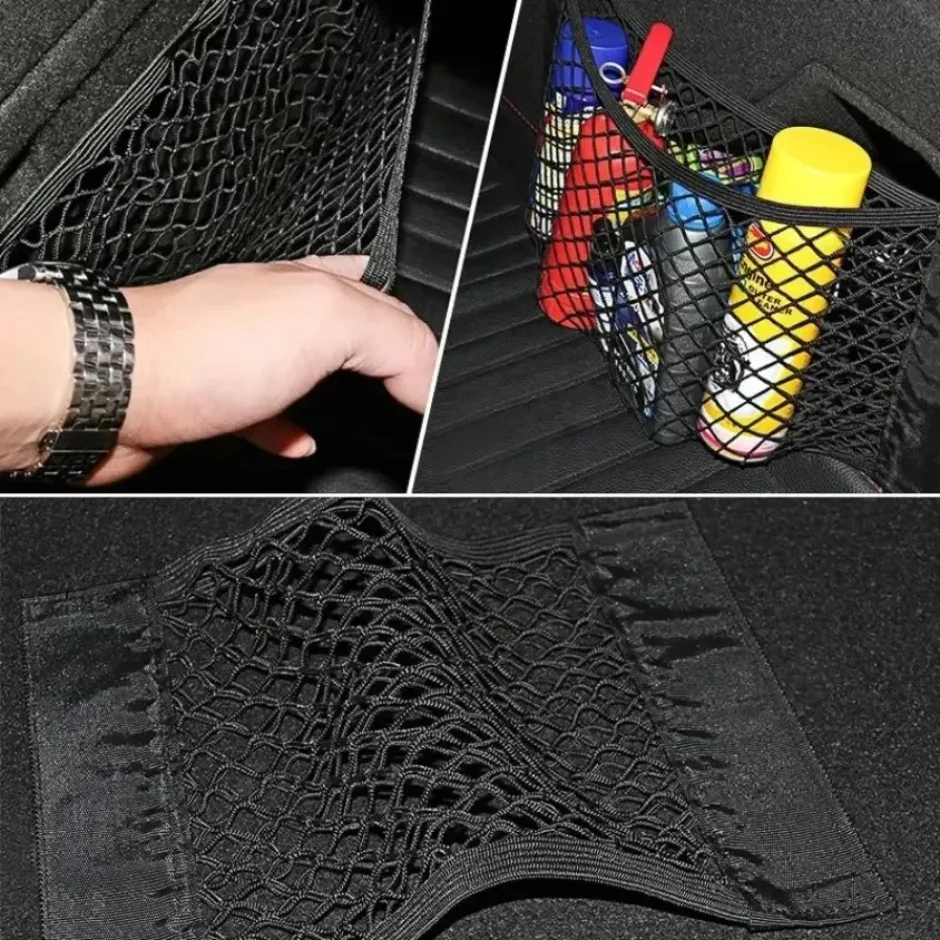 Universal Car Mesh Bag Storage Net Car Storage Bag Double Mesh Trunk Storage Net Car Built-in Storage Bag Car Trunk Storage Net image 5